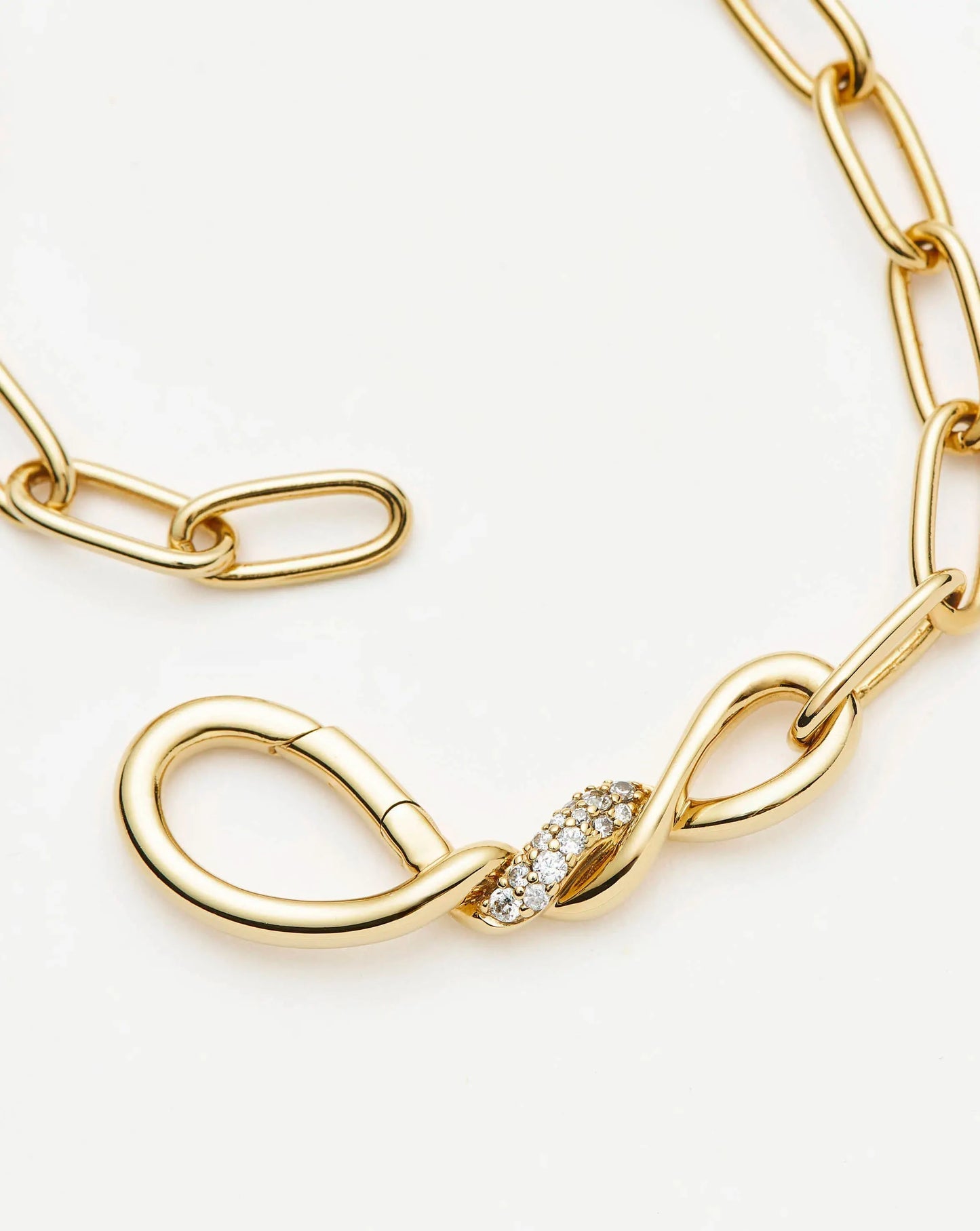 Molten Snow Paperclip Chain Necklace