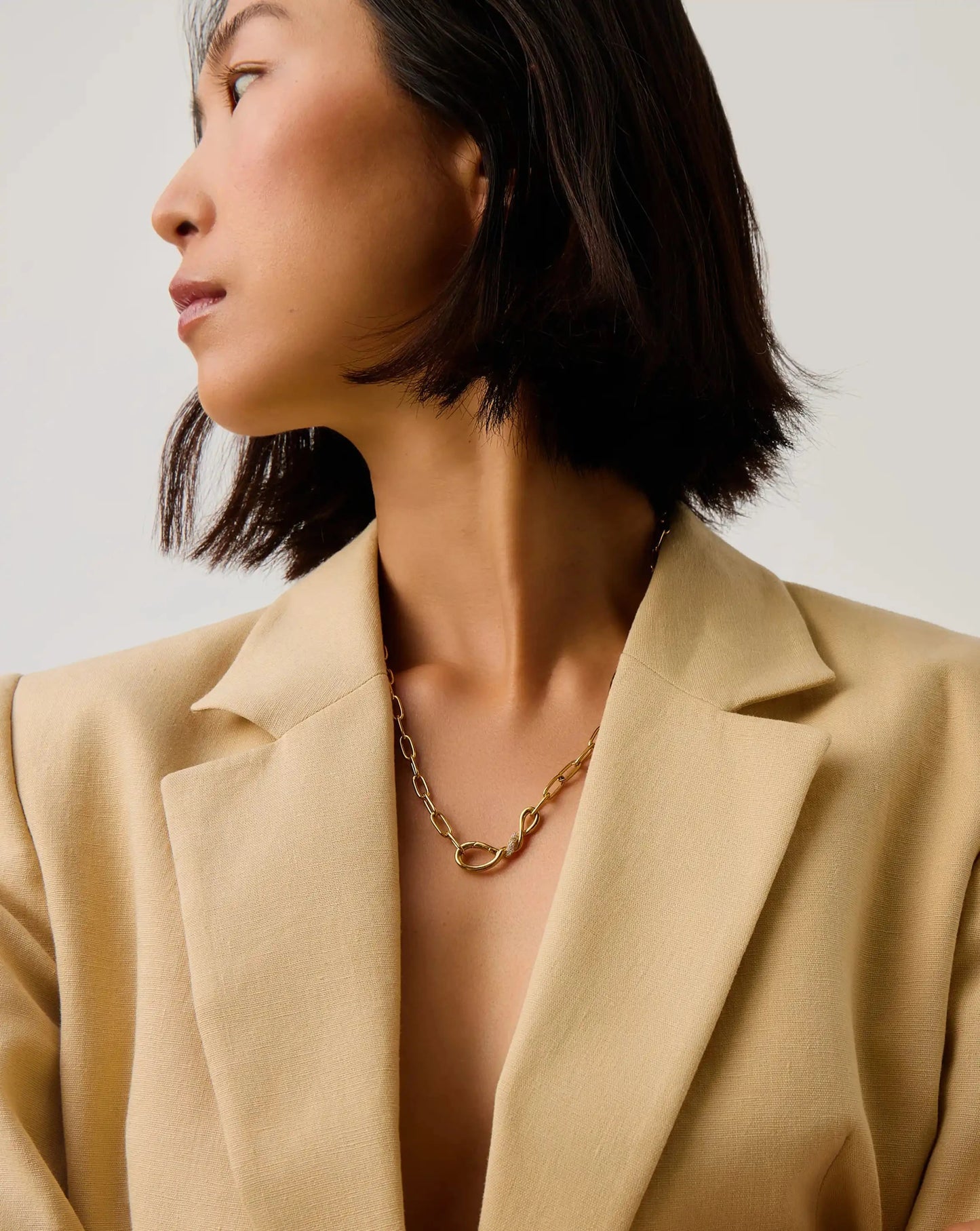 Molten Snow Paperclip Chain Necklace